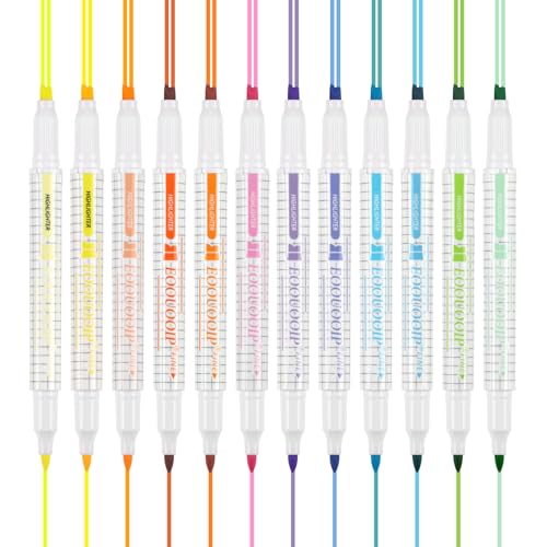 EooUooIP Pastell Textmarker – 12 Pcs Pastell Textmarker Set mit Zwei Spitzen, Schnell Trocknend, Verschiedenen Farben, Bibel Stift, Weiche Meißelspitze, Marker für die Stationäre Versorgung EooUooIP Pastell Textmarker – 12 Pcs Pastell Textmarker Set mit Zwei Spitzen, Schnell Trocknend, Verschiedenen Farben, Bibel Stift, Weiche Meißelspitze, Marker für die Stationäre Versorgung von EooUooIP