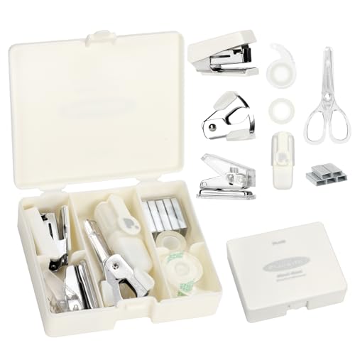 EooUooIP Praktische und schöne Büroartikel Weiß Handbuch Tool Box, Hefter Tape Staples Hole Puncher Paper Scissor für effiziente Arbeit und stilvolle Geschenk. EooUooIP Praktische und schöne Büroartikel Weiß Handbuch Tool Box, Hefter Tape Staples Hole Puncher Paper Scissor für effiziente Arbeit und stilvolle Geschenk. von EooUooIP
