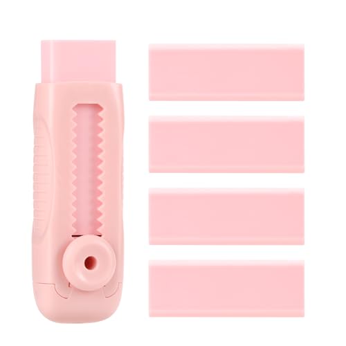 EooUooIP Schiebbarer ausziehbarer 4+1 Set Radiergummi, gleitender ausziehbarer Radiergummi, sanfte rosa Farbe, niedliche Radiergummis, Schiebbarer Radiergummi mit Kunststoffabdeckung, 4 Ersatzradier EooUooIP Schiebbarer ausziehbarer 4+1 Set Radiergummi, gleitender ausziehbarer Radiergummi, sanfte rosa Farbe, niedliche Radiergummis, Schiebbarer Radiergummi mit Kunststoffabdeckung, 4 Ersatzradier von EooUooIP
