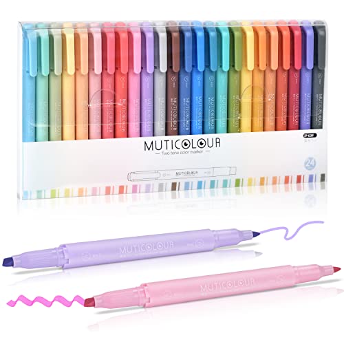 EooUooIP Textmarker Set, 24 Farben Warmer und Kühler Doppelendige Textmarker Pastell Highlighter Pen, für Journaling, Bibel Marker, Büros, Schulen, Stifte Aesthetic EooUooIP Textmarker Set, 24 Farben Warmer und Kühler Doppelendige Textmarker Pastell Highlighter Pen, für Journaling, Bibel Marker, Büros, Schulen, Stifte Aesthetic von EooUooIP
