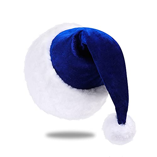 Eoocan Nikolausmütze für Kinder, Unisex, aus bequemem Samt, Blau, extra dick, klassisch, Plüsch, für Weihnachten, Neujahr, festliche Partys, Partyzubehör Eoocan Nikolausmütze für Kinder, Unisex, aus bequemem Samt, Blau, extra dick, klassisch, Plüsch, für Weihnachten, Neujahr, festliche Partys, Partyzubehör von Eoocan
