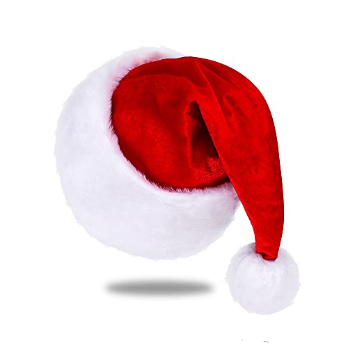 Eoocan Weihnachtsmütze für Kinder, Unisex, gemütlich, Samt, rot, extra dick, klassische Plüsch-Weihnachtsmütze für Weihnachten, Neujahr, festliche Partys, Partyzubehör Eoocan Weihnachtsmütze für Kinder, Unisex, gemütlich, Samt, rot, extra dick, klassische Plüsch-Weihnachtsmütze für Weihnachten, Neujahr, festliche Partys, Partyzubehör von Eoocan