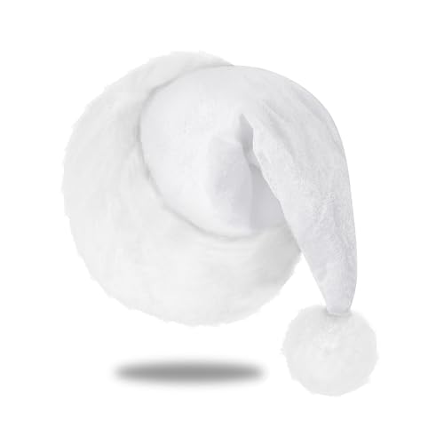 Eoocan Weihnachtsmütze für Kinder, Unisex, gemütlicher Samt, weiß, extra dick, klassische Plüschmütze für Weihnachten, Neujahr, festliche Partys, Partyzubehör Eoocan Weihnachtsmütze für Kinder, Unisex, gemütlicher Samt, weiß, extra dick, klassische Plüschmütze für Weihnachten, Neujahr, festliche Partys, Partyzubehör von Eoocan