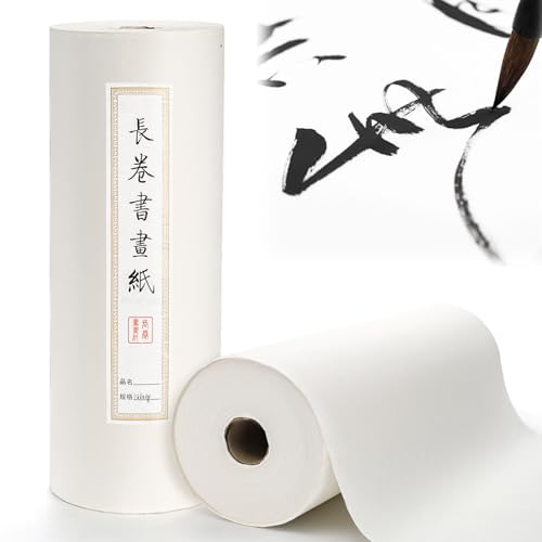 Eorbow Chinesisches Kalligraphie-Papier, 35 cm x 100 m, dickes Reispapier, Sumi-Papier für chinesische japanische Kalligraphie, Pinseltinte, Schreiben und Malen, 35 cm x 100 m von Eorbow