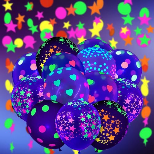 Schwarzlicht Deko Set - Neon Luftballons & Papiergirlanden - UV Leuchtend, Wiederverwendbar, 30 Teile - Für Blacklight Party, Geburtstagsfeiern & Hochzeiten Schwarzlicht Deko Set - Neon Luftballons & Papiergirlanden - UV Leuchtend, Wiederverwendbar, 30 Teile - Für Blacklight Party, Geburtstagsfeiern & Hochzeiten von Eowppue