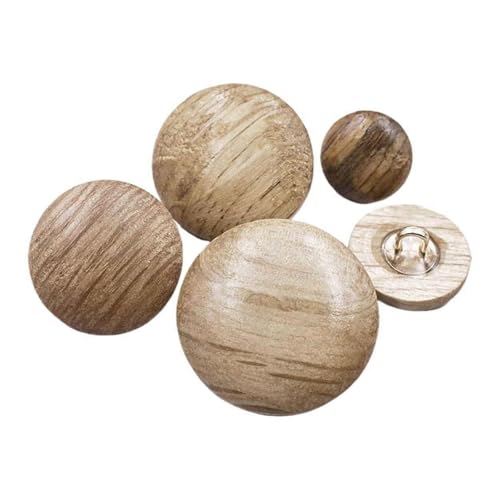 10mm-22mm runde Holzknöpfe 10 Stk, Farbe 1, 15mm 10 Stk von Eoyajsze