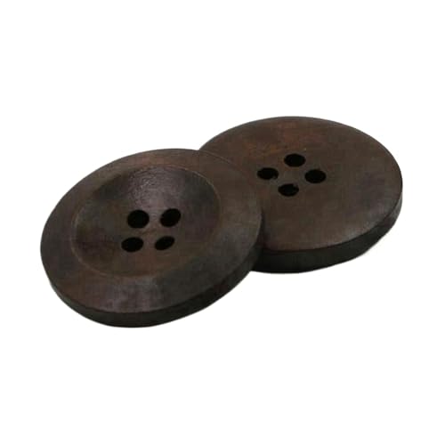 10mm-38mm runde Holzknöpfe, Farbe 20, 34mm 6 Stk von Eoyajsze