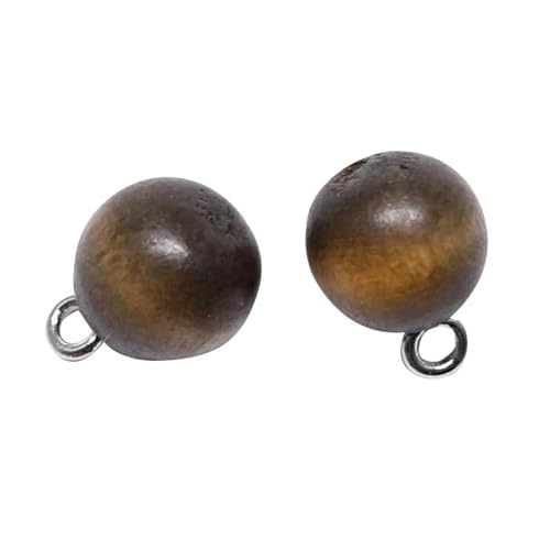 10mm Holzknopf-Dekorschnalle, 6 Stück, Holzfarbe, 10mm 6 Stk von Eoyajsze