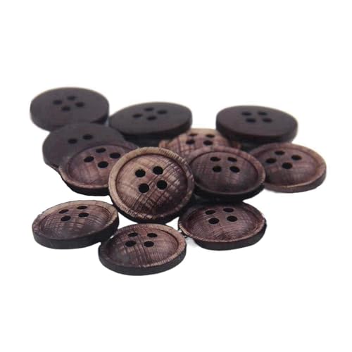 11,5mm/15mm/20mm Holzknöpfe mit vier Löchern, Farbe 1, 11,5mm 8 Stk von Eoyajsze