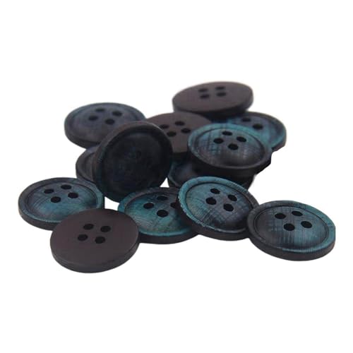 11,5mm/15mm/20mm Holzknöpfe mit vier Löchern, Farbe 4, 11,5mm 8 Stk von Eoyajsze