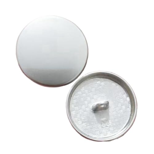 11,5mm-30mm flacher Pilzknopf aus Metall, A-mattes Silber, 25mm 6 Stk von Eoyajsze