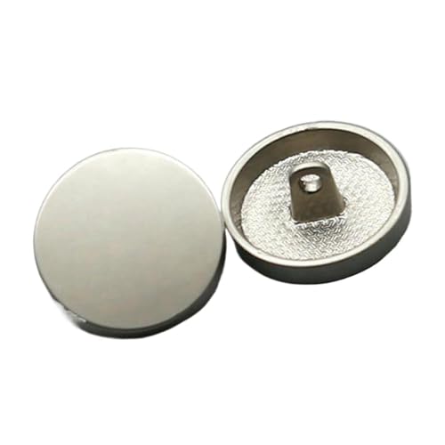 11,5mm-30mm glänzende Metallknöpfe, runde, flache Knöpfe, Mattes Silber, 18mm 6 Stk von Eoyajsze