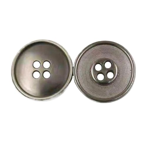 15mm/17mm/20mm/22mm Vierloch-Metallknöpfe Retro-Knöpfe, Silber, 22mm 6 Stk von Eoyajsze