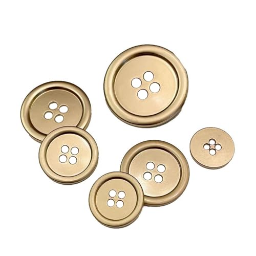 15mm/18mm/20mm/23mm/25mm/30mm runde vierlochige Metallknöpfe, handgenähte Knöpfe, Mattgold, 20mm 8 Stk von Eoyajsze