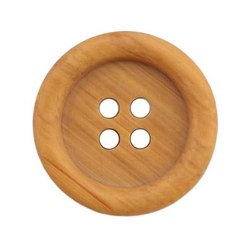 15mm/18mm/20mm/23mm/25mm dekorative Holzknöpfe mit runden vier Löchern, Farbe 6, 15mm 10 Stk von Eoyajsze
