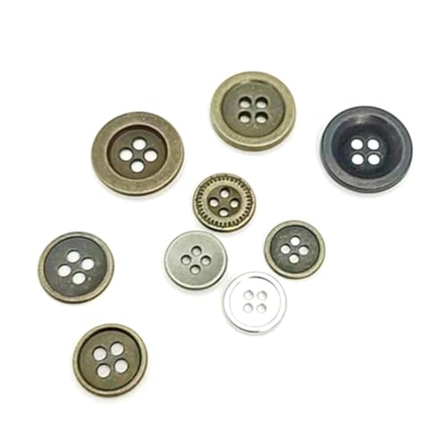 20mm/11,5mm/12mm/13mm/14mm/15mm/18mm/17mm/17,5mm Vier-Loch-Knopf, handgenähte Metallknöpfe, Schwarzgrau, 15mm 6 Stk 20mm/11,5mm/12mm/13mm/14mm/15mm/18mm/17mm/17,5mm Vier-Loch-Knopf, handgenähte Metallknöpfe, Schwarzgrau, 15mm 6 Stk von Eoyajsze
