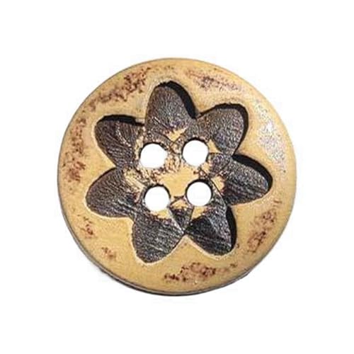 Holzknöpfe mit zwei Löchern, Farbe 8, 15mm 16 Stk von Eoyajsze