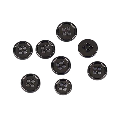 Zwei-Loch-/Vier-Loch-Metallknöpfe für Herren- und Damenknöpfe, 25 Schwarz, 10mm 10 Stk von Eoyajsze