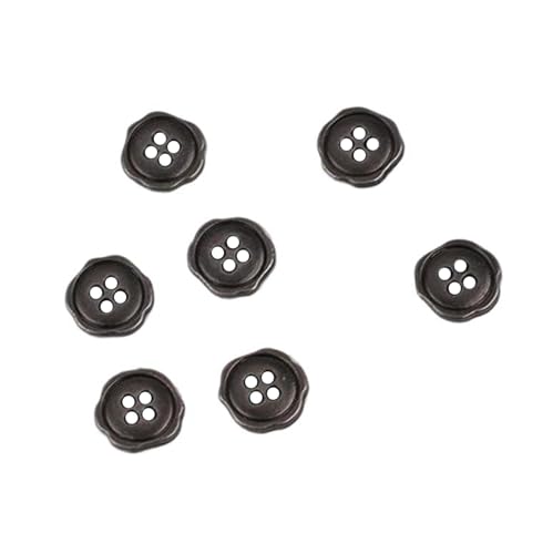Zwei-Loch-/Vier-Loch-Metallknöpfe für Herren- und Damenknöpfe, 34 Silber, 11mm 10 Stk von Eoyajsze
