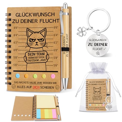 Epaing Abschiedsgeschenk Kollegen Jobwechsel, Notizbuch Klein mit Stift und Schlüsselanhänger, Abschiedsgeschenk Kollegin, Geschenke Abschied Beste Arbeitskollegin Lieblingskollegin Praktikantin von Epaing