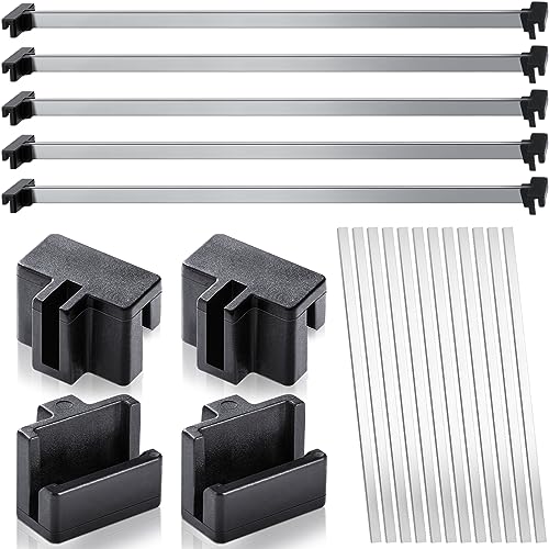 Epakh 36-teiliges Hängeregistratur-Set mit 12 Schrankschienen, 24 Schrankklammern, Aktenschienen, Haken, Hängemappe für Büro (Aluminium) von Epakh