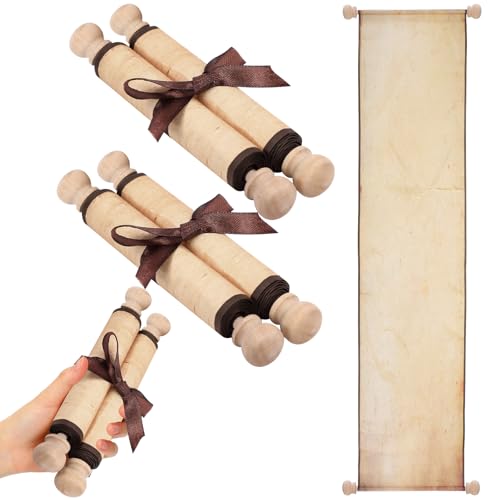 Epakh Blanko-Papierrollen auf Holzstab gewickelt zum Schreiben, Zeichnen, Kalligraphie, Hochzeitsgelübde, Einladungen, Renaissance-Festivals (alte Farbe, 10,2 x 91,4 cm) von Epakh