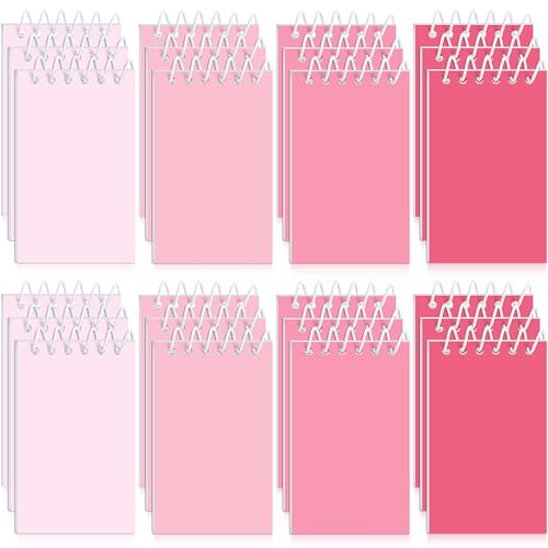 Epakh Kleine Notizblöcke mit Spiralbindung, Mini-Notizblöcke, blanko, 20 Blatt pro Notizbuch für Zuhause, Büro, Krankenschwestern, 24 Stück (4 verschiedene rosa Farben) von Epakh