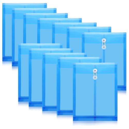 Epdpekc 12er-Pack Umschläge mit Knopf- und Kordelverschluss, Erweiterbare Aktenordner, Dokumentenmappen, für Schule, Büro und Zuhause von Epdpekc