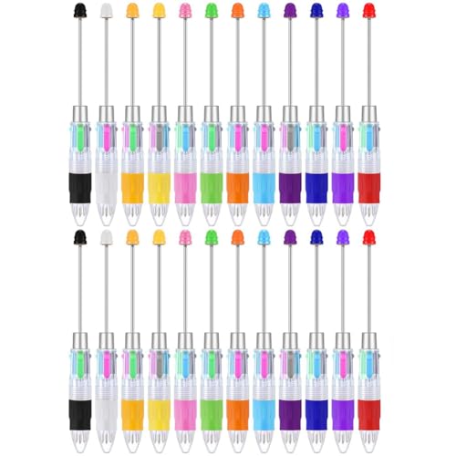 Epdpekc 24 StüCk Mehrfarbige Perlenstifte, 4-In-1-Kugelschreiber mit Farbigen Perlen, Einziehbare Kugelschreiber für DIY-Bastelset, StudentenbüRo Epdpekc 24 StüCk Mehrfarbige Perlenstifte, 4-In-1-Kugelschreiber mit Farbigen Perlen, Einziehbare Kugelschreiber für DIY-Bastelset, StudentenbüRo von Epdpekc