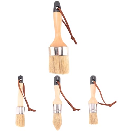 Epdpekc 4-Teiliger Kleiner Runder Ovaler Pinsel Kreidepinsel mit Naturborsten zum Malen oder Wachsen Epdpekc 4-Teiliger Kleiner Runder Ovaler Pinsel Kreidepinsel mit Naturborsten zum Malen oder Wachsen von Epdpekc