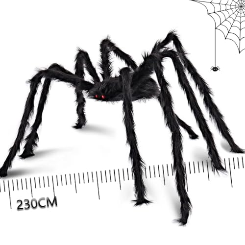 Halloween Spinne Außen Dekorationen, 230cm Gigant Haarige Schwarze Spinne, Erschreckende Gefälschte Riesige Spinne Requisiten Für Halloween Innen, Outdoor und Yard Gruselige Haus Party Dekor Zubehör Halloween Spinne Außen Dekorationen, 230cm Gigant Haarige Schwarze Spinne, Erschreckende Gefälschte Riesige Spinne Requisiten Für Halloween Innen, Outdoor und Yard Gruselige Haus Party Dekor Zubehör von Epesl