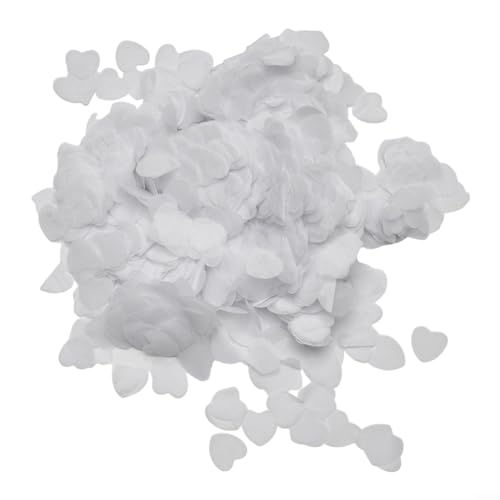 EpheyFIF 100 g herzförmiges Papier, 10.000 Stück, Tischdekoration, Liebes-Seidenpapier, Füllmaterial für Hochzeitstag, Valentinstag, Ballon-Dekoration (weiß) von EpheyFIF