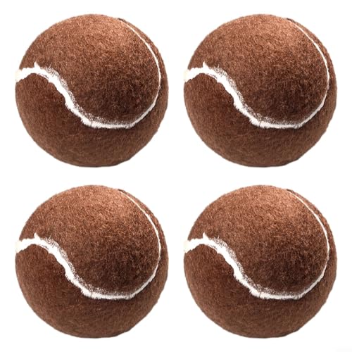 EpheyFIF Vorgeschnittene Tennisbälle, 4 Stück, Tennisbälle für Möbelbeine und Bodenschutz, strapazierfähig, langlebig, Filzgleiter, Gummi, Rund, Braun von EpheyFIF