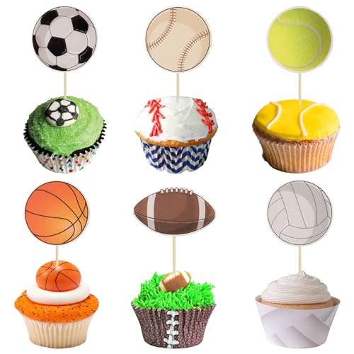 36 Stück Sport-Cupcake-Topper, Basketball, Cupcake, Zahnstocher, Fußball, Fußball, Baseball, Volleyball, Rugby, Kuchendekorationen für Sportball, Spiel, Thema, Babyparty, Geburtstagsparty, Dekoration, 36 Stück Sport-Cupcake-Topper, Basketball, Cupcake, Zahnstocher, Fußball, Fußball, Baseball, Volleyball, Rugby, Kuchendekorationen für Sportball, Spiel, Thema, Babyparty, Geburtstagsparty, Dekoration, von Ephlyn