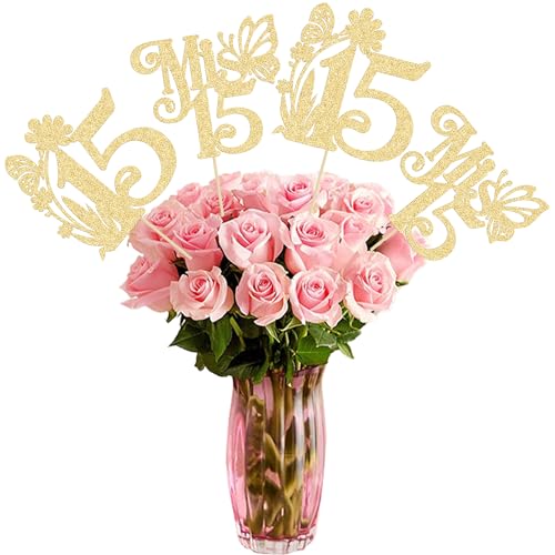 Ephlyn 12 Stück Happy 15th Birthday Tafelaufsätze Hello 15 Sweet 15 Tischblumen Tafelaufsätze Sticks Fifteen Mis 15 Quitten Blumendekorationen für Prost bis 15 Themenjubiläum Partyzubehör Gold Ephlyn 12 Stück Happy 15th Birthday Tafelaufsätze Hello 15 Sweet 15 Tischblumen Tafelaufsätze Sticks Fifteen Mis 15 Quitten Blumendekorationen für Prost bis 15 Themenjubiläum Partyzubehör Gold von Ephlyn