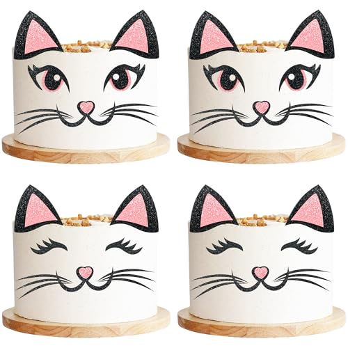 Ephlyn 20 Stück Katzen-Kuchenaufsatz, niedliches Miau-Katzenohren, Wimpern, Kuchen-Picker-Set für Babypartys, Geburtstagspartys, Kuchendekorationen Ephlyn 20 Stück Katzen-Kuchenaufsatz, niedliches Miau-Katzenohren, Wimpern, Kuchen-Picker-Set für Babypartys, Geburtstagspartys, Kuchendekorationen von Ephlyn