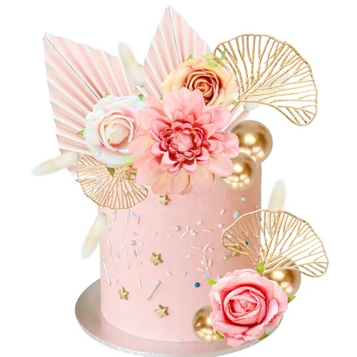 Ephlyn 24 Stück Boho-Blumen-Goldblätter, Kuchendekoration, Schaumstoff-Kugel, Kuchendekorationen für Hochzeit, Babyparty, Geburtstag, Partyzubehör, Rosa Ephlyn 24 Stück Boho-Blumen-Goldblätter, Kuchendekoration, Schaumstoff-Kugel, Kuchendekorationen für Hochzeit, Babyparty, Geburtstag, Partyzubehör, Rosa von Ephlyn