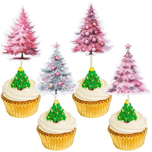 Ephlyn Cupcake-Aufsätze, Weihnachtsbaum, Cupcake-Picks, Aquarell-Kuchendekorationen für Geburtstag, Babyparty, Winterparty, Rosa, 36 Stück Ephlyn Cupcake-Aufsätze, Weihnachtsbaum, Cupcake-Picks, Aquarell-Kuchendekorationen für Geburtstag, Babyparty, Winterparty, Rosa, 36 Stück von Ephlyn