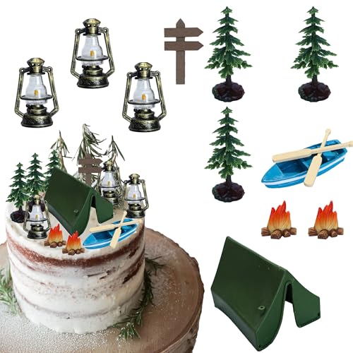 Ephlyn Cupcake-Aufsätze für Campingpartys, drei Bäume, Zelt, Cupcake-Picks, Happy Camping, Kuchendekorationen für Camping, Partyzubehör, grün, 12 Stück Ephlyn Cupcake-Aufsätze für Campingpartys, drei Bäume, Zelt, Cupcake-Picks, Happy Camping, Kuchendekorationen für Camping, Partyzubehör, grün, 12 Stück von Ephlyn