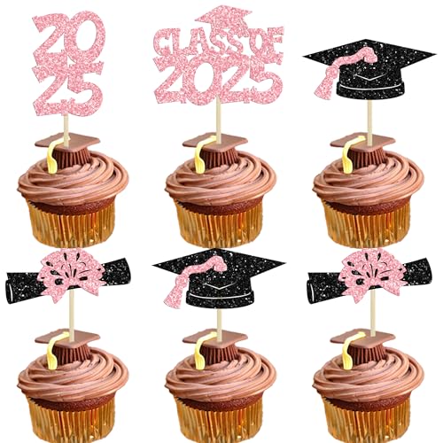 Ephlyn Cupcake-Topper für Abschlussfeier 2025, Glitzer, Klasse von 2025, Congrats Grade Diplom, Abschlussfeier, Cupcake-Picks für 2025 Abschlussfeier, Party, Kuchendekorationen, Zubehör, Rosa, 36 Ephlyn Cupcake-Topper für Abschlussfeier 2025, Glitzer, Klasse von 2025, Congrats Grade Diplom, Abschlussfeier, Cupcake-Picks für 2025 Abschlussfeier, Party, Kuchendekorationen, Zubehör, Rosa, 36 von Ephlyn
