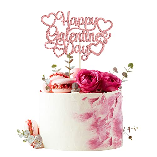 Tortenaufsatz "Happy Valentine's Day", Roségold, Glitzer, Valentinstag-Kuchenaufsatz, Dekorationen für Valentinstag, Thema, Hochzeit, Verlobung, Brautparty, Geburtstag, Party, Kuchendekoration, Tortenaufsatz "Happy Valentine's Day", Roségold, Glitzer, Valentinstag-Kuchenaufsatz, Dekorationen für Valentinstag, Thema, Hochzeit, Verlobung, Brautparty, Geburtstag, Party, Kuchendekoration, von Ephlyn