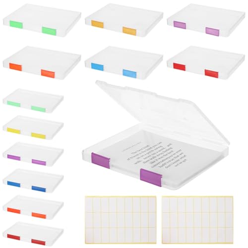 Epicover 12 transparente A4-A5-Aktenboxen, Kunststoff-Papier-Organizer mit farbigen Schnallen und 54 Etiketten, stapelbare Zeitschriftenhüllen, transparente Dokumententasche für Büro, Schule, Zuhause Epicover 12 transparente A4-A5-Aktenboxen, Kunststoff-Papier-Organizer mit farbigen Schnallen und 54 Etiketten, stapelbare Zeitschriftenhüllen, transparente Dokumententasche für Büro, Schule, Zuhause von Epicover