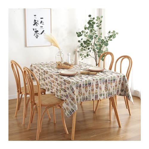 Epinki 140x260CM Tischtuch, Tischdecken Boho-Stil Feder Muster Polyester, Abwaschbar Tischdecken Tischdekoration Geeignet für Home Küche Dekoration, Verschiedene Größen, Bunt Epinki 140x260CM Tischtuch, Tischdecken Boho-Stil Feder Muster Polyester, Abwaschbar Tischdecken Tischdekoration Geeignet für Home Küche Dekoration, Verschiedene Größen, Bunt von Epinki