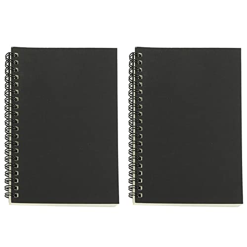 Epodmalx 2X Retro Kraft Spule Skizze Skizzenbücher Leere Notebook Kreative Notebook Schule Schreibwaren (Schwarz und Weiß) von Epodmalx