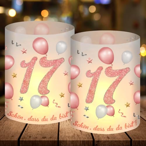 12 Windlicht Tischdeko 17. Geburtstag, Party Deko Mädchen, Rosegold Deko, Schön DASS Du Da Bist, Geeignet für Teelichter oder Kerzen, Happy Birthday 12 Windlicht Tischdeko 17. Geburtstag, Party Deko Mädchen, Rosegold Deko, Schön DASS Du Da Bist, Geeignet für Teelichter oder Kerzen, Happy Birthday von Epokus