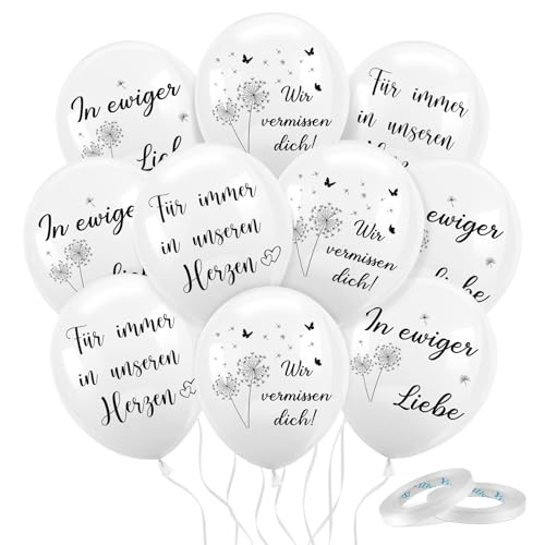 30pcs Weiße Trauer Beerdigung Luftballons, Trauerfeier Latexballons Biologisch, 12 Zoll Luftballons für Trauerfeier Beerdigung Begräbnis Jubiläum Gedenken Deko, Wir Vermissen Dich, In Ewiger Liebe 30pcs Weiße Trauer Beerdigung Luftballons, Trauerfeier Latexballons Biologisch, 12 Zoll Luftballons für Trauerfeier Beerdigung Begräbnis Jubiläum Gedenken Deko, Wir Vermissen Dich, In Ewiger Liebe von Epokus