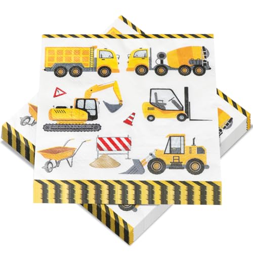 Servietten Bagger, 40 Stück Baustelle Servietten für Geburtstag, Servietten Tischdeko Baufahrzeug Bulldozer Radlader, Fahrzeuge Papierservietten für Kinder Geburtstag BAU Motto Party, 33 x 33 cm Servietten Bagger, 40 Stück Baustelle Servietten für Geburtstag, Servietten Tischdeko Baufahrzeug Bulldozer Radlader, Fahrzeuge Papierservietten für Kinder Geburtstag BAU Motto Party, 33 x 33 cm von Epokus
