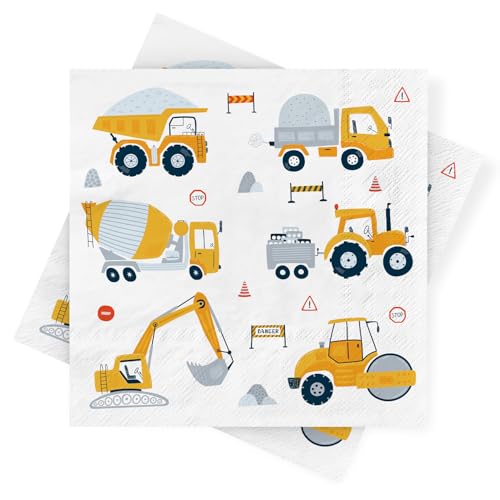 40 Stück Servietten Bagger, Baustelle Servietten 33x33cm, Fahrzeuge Papierservietten, Servietten Bagger Geburtstag, Einweg Servietten für Jungen Mädchen Geburtstag Partygeschirr Kindergeburtstag Deko 40 Stück Servietten Bagger, Baustelle Servietten 33x33cm, Fahrzeuge Papierservietten, Servietten Bagger Geburtstag, Einweg Servietten für Jungen Mädchen Geburtstag Partygeschirr Kindergeburtstag Deko von Epokus
