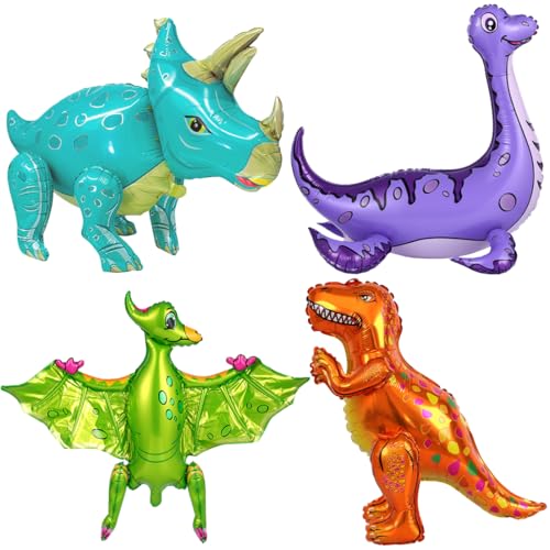 4PC Dinosaurier Folienballon, 3D Luftballons Dinosaur, Riesenballon Tier, Dinosaurier Geburtstag Luftballons, Kindergeburtstag Party Ballon Deko für Jungen Mädchen 4PC Dinosaurier Folienballon, 3D Luftballons Dinosaur, Riesenballon Tier, Dinosaurier Geburtstag Luftballons, Kindergeburtstag Party Ballon Deko für Jungen Mädchen von Epokus