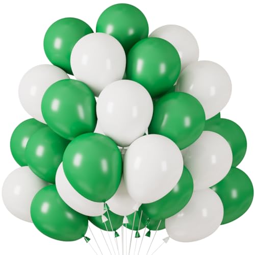 60 Stück Luftballons Grün Weiß, Helium Ballons Matt Grüne, Weiss Grün Latex Ballons, 12 Zoll Dschungel Partyballon fur Jungen Kinder Geburtstag Hochzeit Jahrestag Safari Party Babydusche Feste 60 Stück Luftballons Grün Weiß, Helium Ballons Matt Grüne, Weiss Grün Latex Ballons, 12 Zoll Dschungel Partyballon fur Jungen Kinder Geburtstag Hochzeit Jahrestag Safari Party Babydusche Feste von Epokus